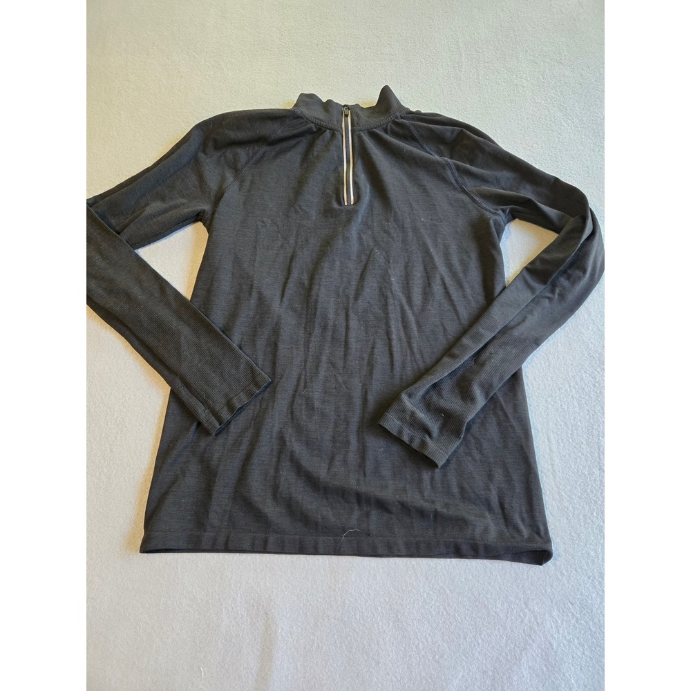PINK Active Quarter Zip Pullover‎ Womens Large Black Thumbhole Long Sleeve Top